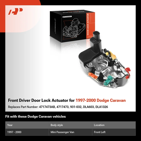 Front Driver Door Lock Actuator for 1997-2000 Dodge Caravan