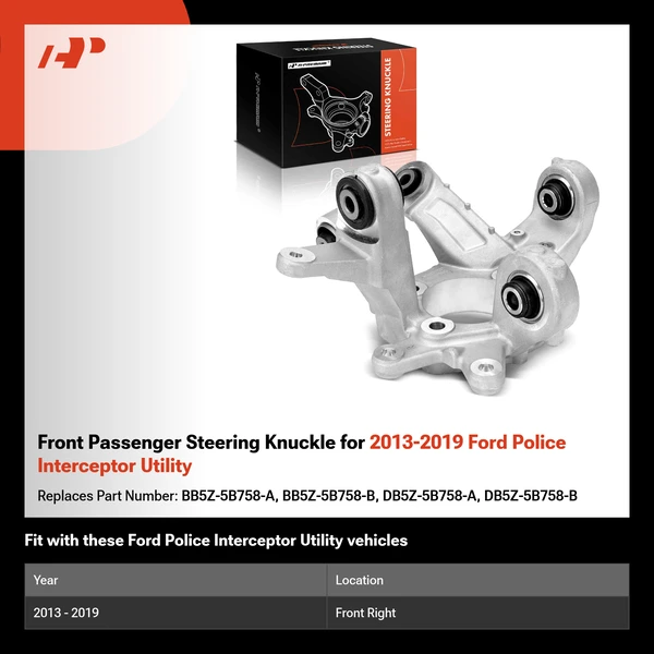 Front Passenger Steering Knuckle for 2013-2019 Ford Police Interceptor Utility
