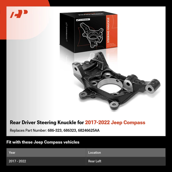 Rear Driver Steering Knuckle for 2017-2022 Jeep Compass