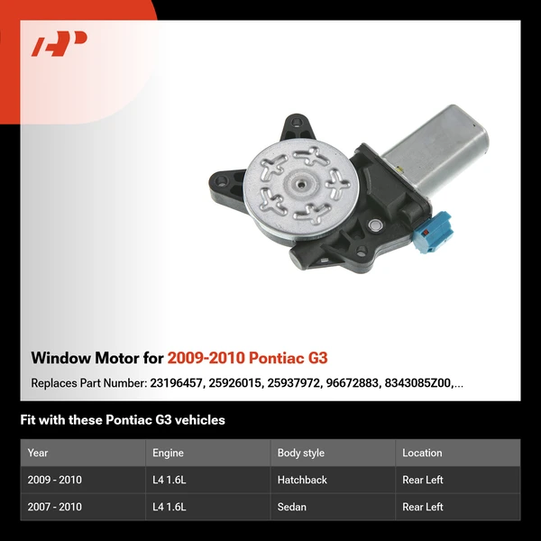 Window Motor for 2009-2010 Pontiac G3