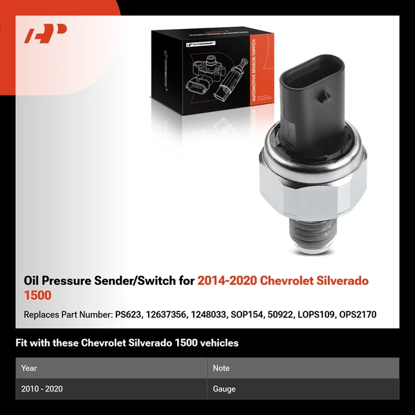 Oil Pressure Sender/Switch for 2014-2020 Chevrolet Silverado 1500