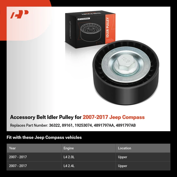 Accessory Belt Idler Pulley for 2007-2017 Jeep Compass