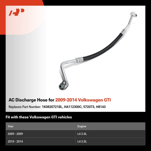 AC Discharge Hose for 2009-2014 Volkswagen GTI