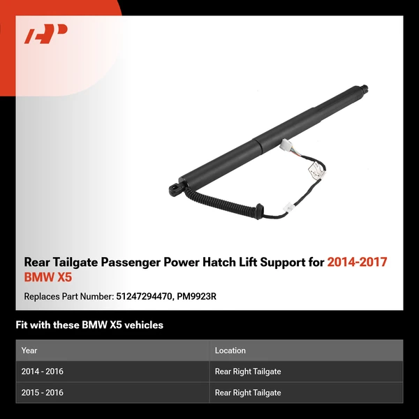 Rear Tailgate Passenger Power Hatch Lift Support for 2014-2017 BMW X5