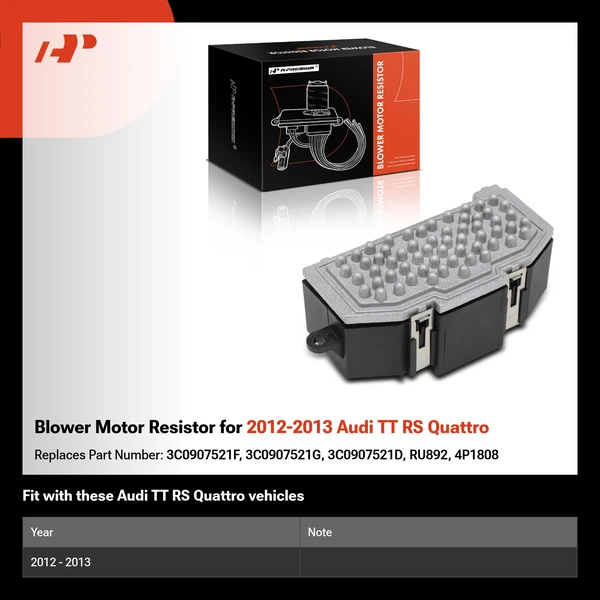 Blower Motor Resistor for 2012-2013 Audi TT RS Quattro