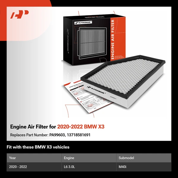 Engine Air Filter for 2020-2022 BMW X3