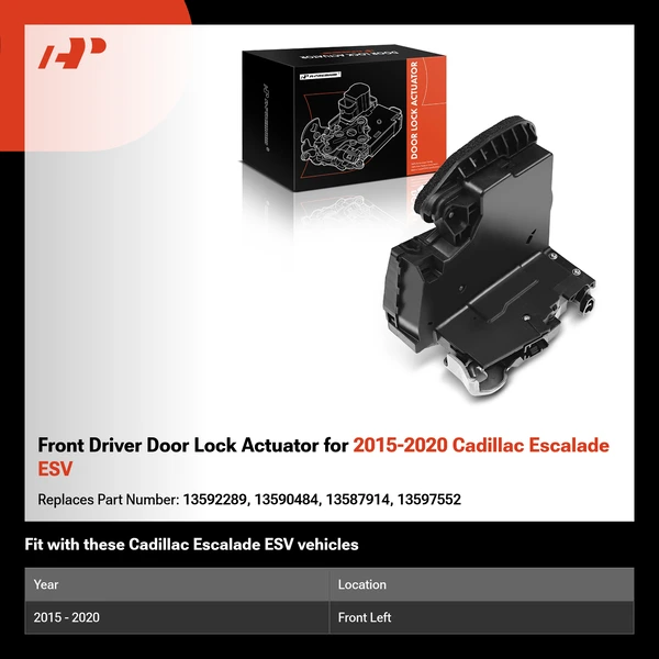 Front Driver Door Lock Actuator for 2015-2020 Cadillac Escalade ESV
