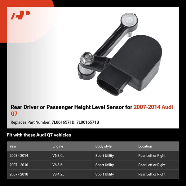 Rear Driver or Passenger Height Level Sensor for 2007-2014 Audi Q7