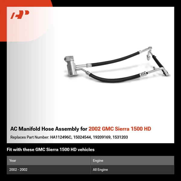 AC Manifold Hose Assembly for 2002 GMC Sierra 1500 HD