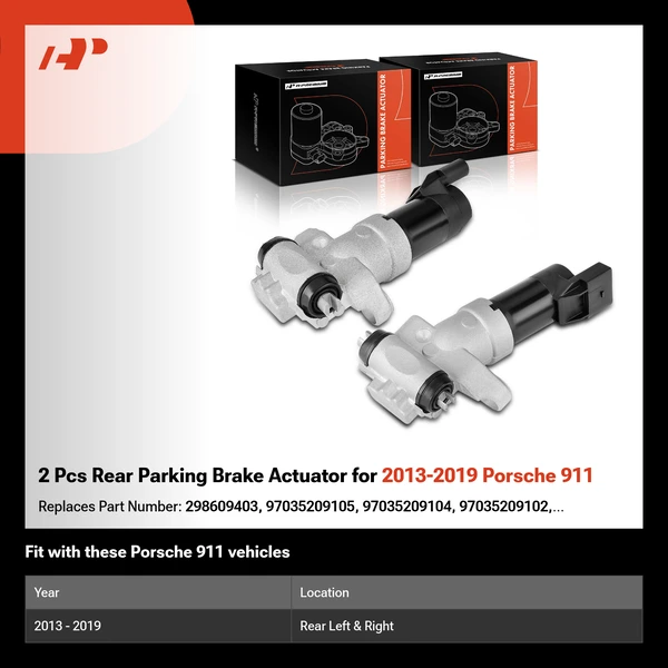 2 Pcs Rear Parking Brake Actuator for 2013-2019 Porsche 911