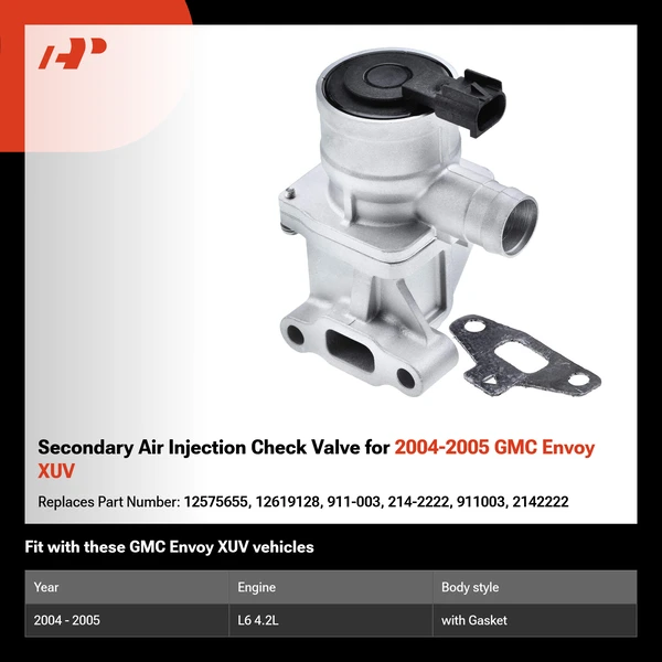 Secondary Air Injection Check Valve for 2004-2005 GMC Envoy XUV