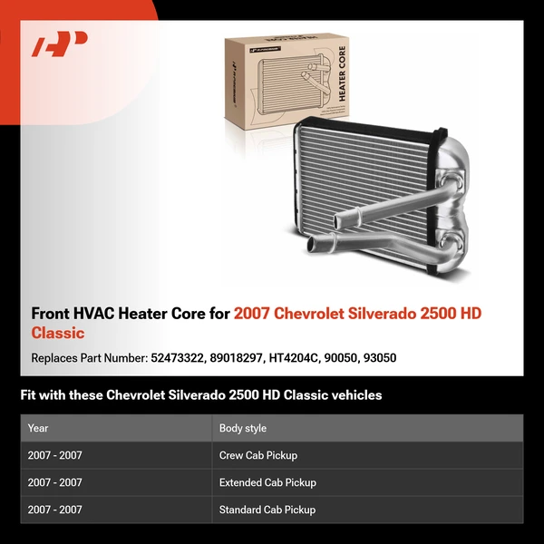 Front HVAC Heater Core for 2007 Chevrolet Silverado 2500 HD Classic
