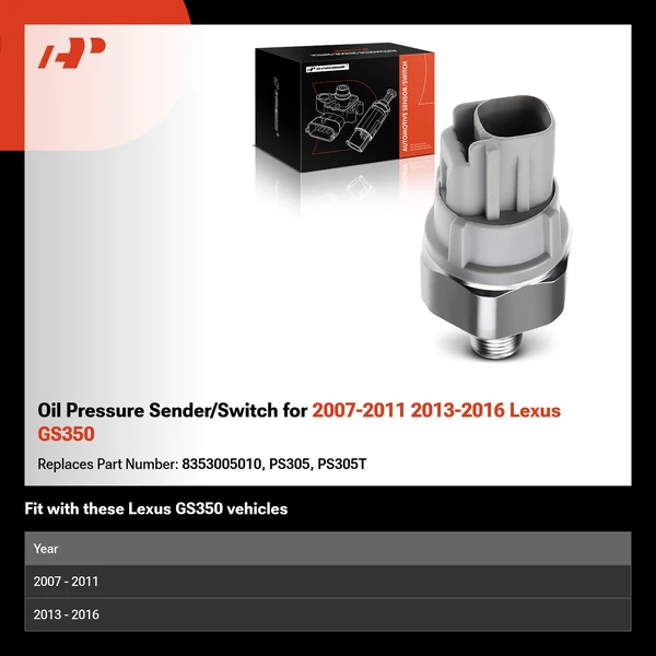 Oil Pressure Sender/Switch for 2007-2011 2013-2016 Lexus GS350