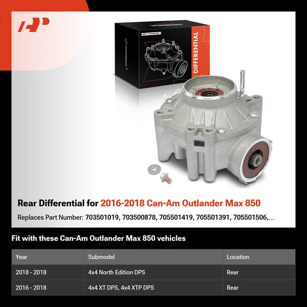 Rear Differential for 2016-2018 Can-Am Outlander Max 850