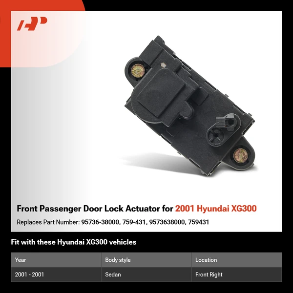 Front Passenger Door Lock Actuator for 2001 Hyundai XG300
