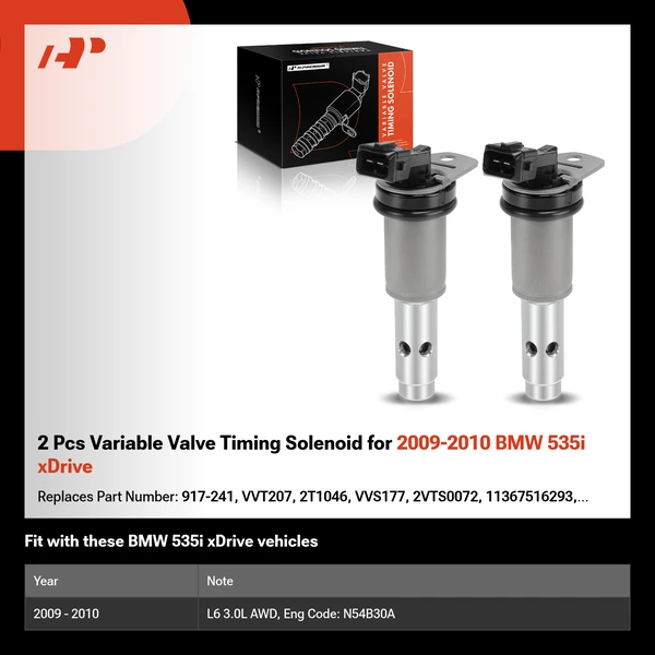 2 Pcs Variable Valve Timing Solenoid for 2009-2010 BMW 535i xDrive