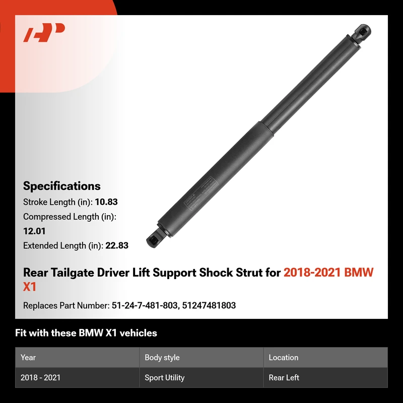 Rear Tailgate Driver Lift Support Shock Strut for 2018-2021 BMW X1
