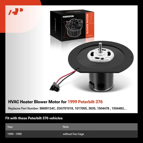 HVAC Heater Blower Motor for 1999 Peterbilt 376
