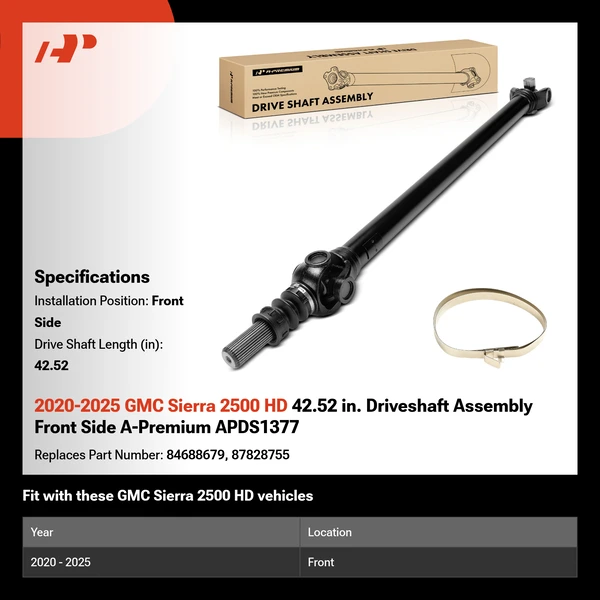 2020-2025 GMC Sierra 2500 HD 42.52 in. Driveshaft Assembly Front Side A-Premium APDS1377