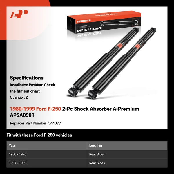 1980-1999 Ford F-250 2-Pc Shock Absorber A-Premium APSA0901