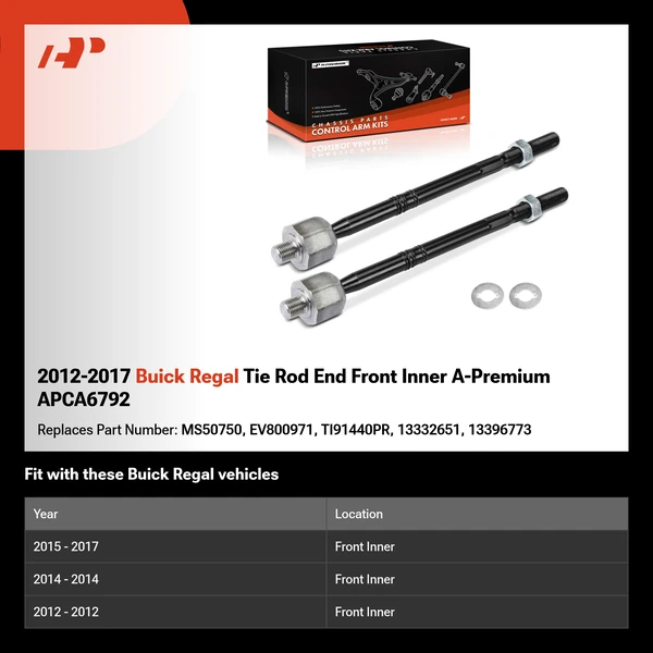2012-2017 Buick Regal Tie Rod End Front Inner A-Premium APCA6792