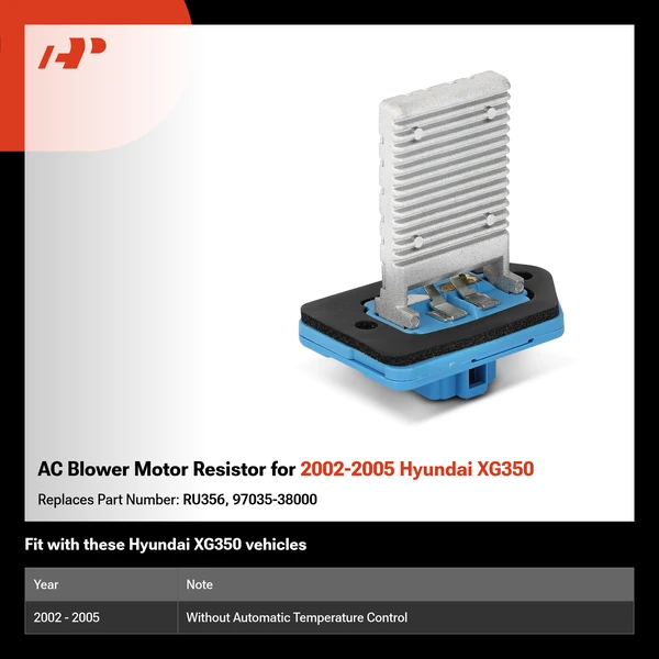 AC Blower Motor Resistor for 2002-2005 Hyundai XG350