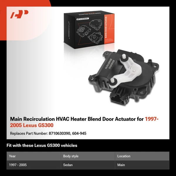 Main Recirculation HVAC Heater Blend Door Actuator for 1997-2005 Lexus GS300