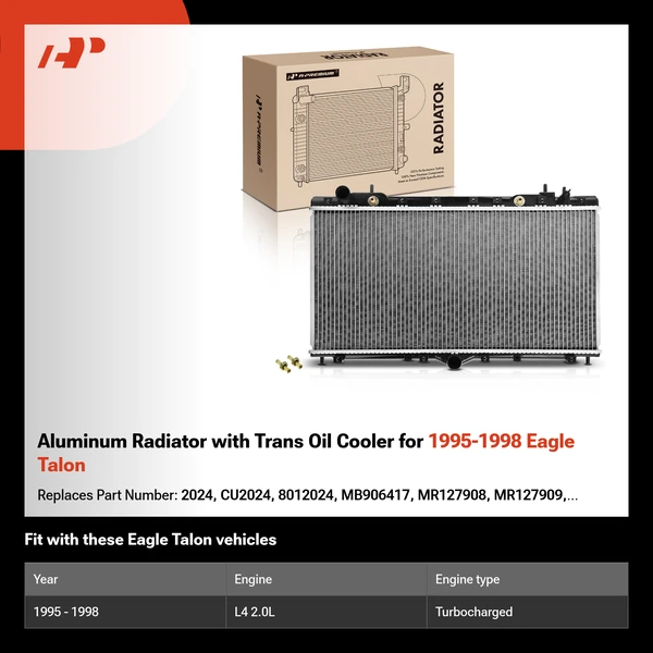 Aluminum Radiator with Trans Oil Cooler for 1995-1998 Eagle Talon