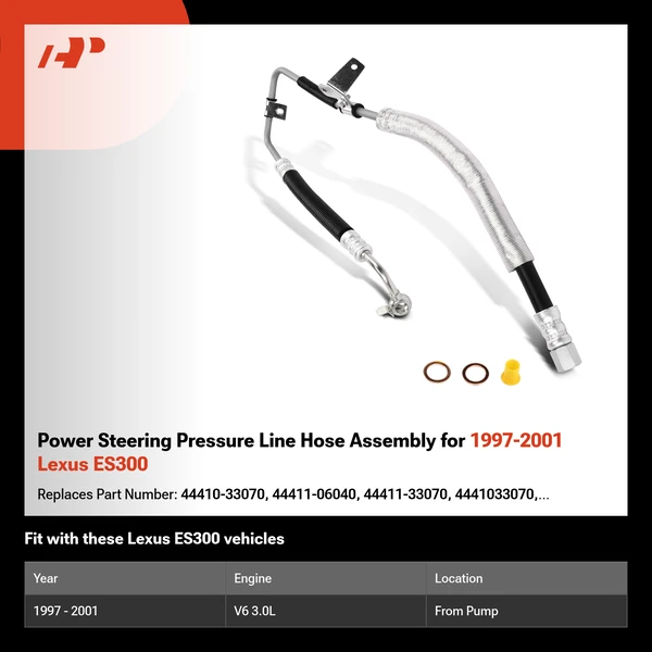 Power Steering Pressure Line Hose Assembly for 1997-2001 Lexus ES300