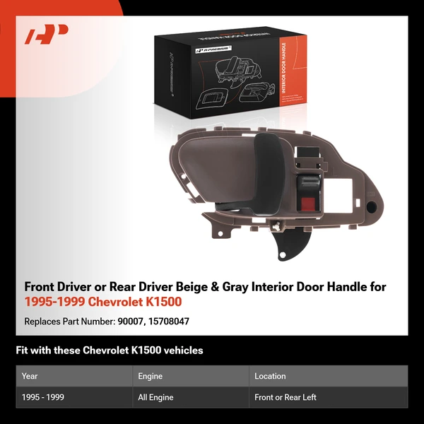 Front Driver or Rear Driver Beige & Gray Interior Door Handle for 1995-1999 Chevrolet K1500