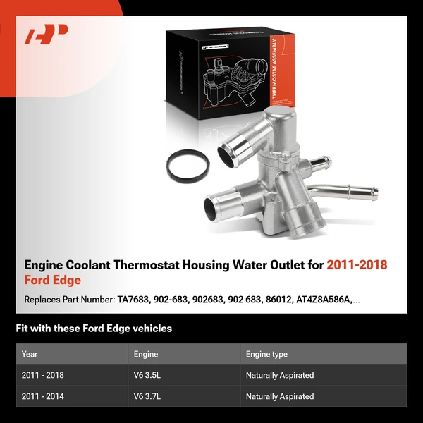Engine Coolant Thermostat Housing Water Outlet for 2011-2018 Ford Edge