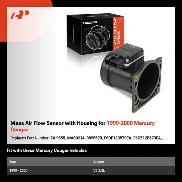 Mass Air Flow Sensor with Housing for 1999-2000 Mercury Cougar