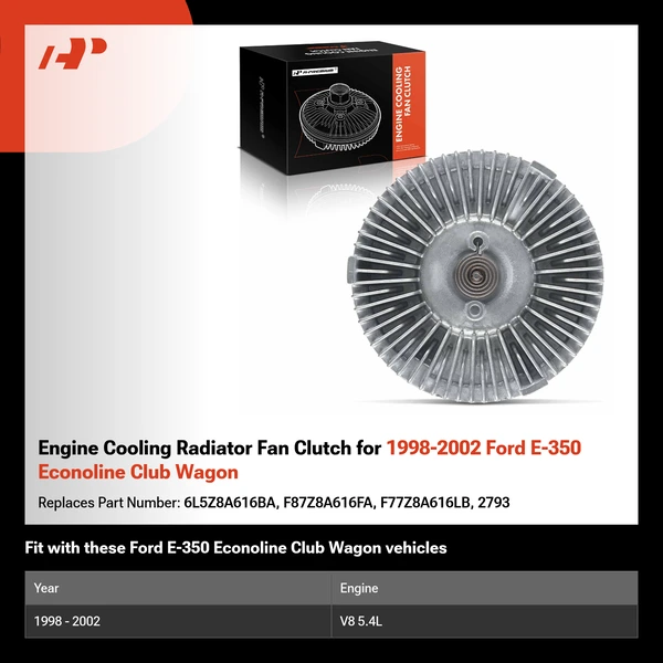 Engine Cooling Radiator Fan Clutch for 1998-2002 Ford E-350 Econoline Club Wagon