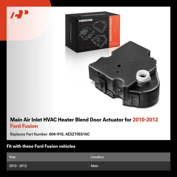 Main Air Inlet HVAC Heater Blend Door Actuator for 2010-2012 Ford Fusion