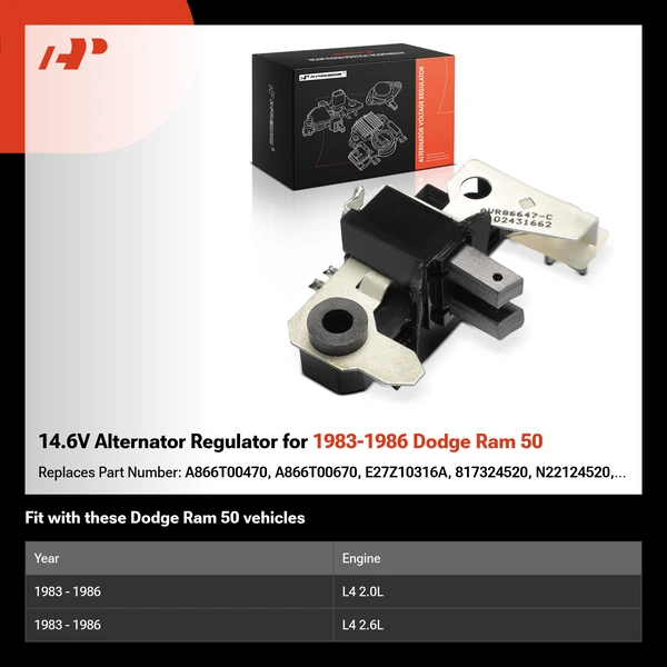 14.6V Alternator Regulator for 1983-1986 Dodge Ram 50