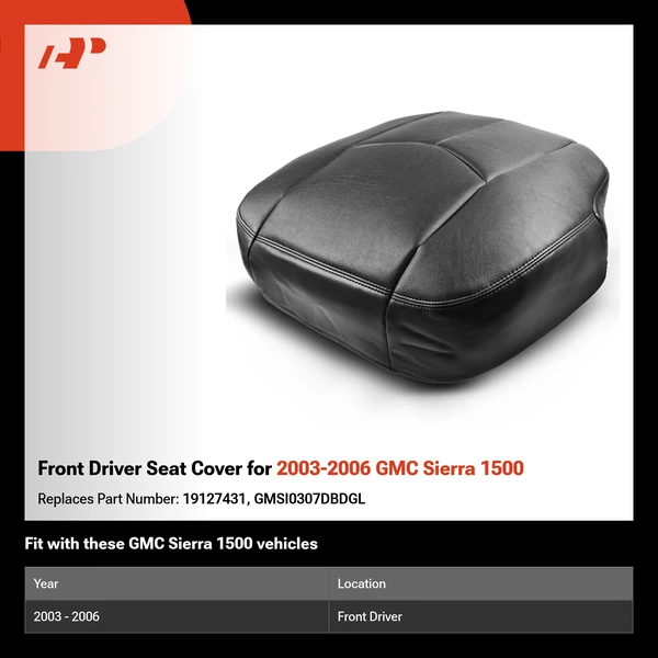 Front Driver Seat Cover for 2003-2006 GMC Sierra 1500