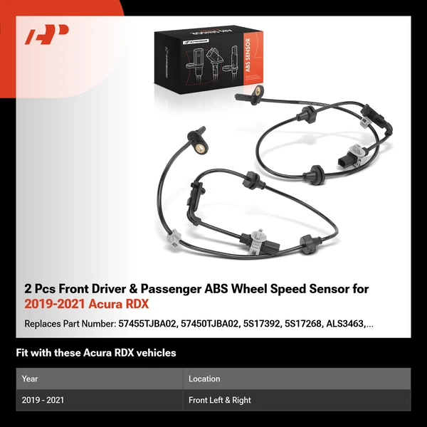 2 Pcs Front Driver & Passenger ABS Wheel Speed Sensor for 2019-2021 Acura RDX