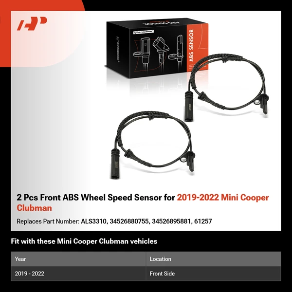 2 Pcs Front ABS Wheel Speed Sensor for 2019-2022 Mini Cooper Clubman