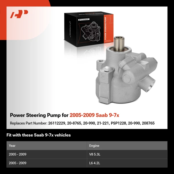 Power Steering Pump for 2005-2009 Saab 9-7x
