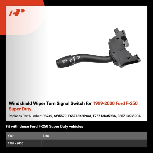 Windshield Wiper Turn Signal Switch for 1999-2000 Ford F-250 Super Duty
