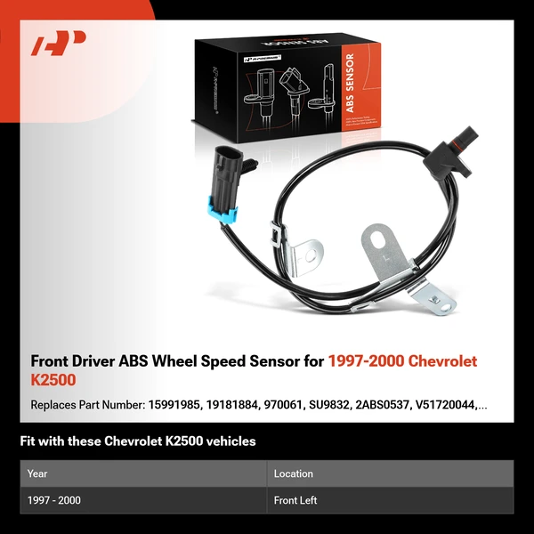 Front Driver ABS Wheel Speed Sensor for 1997-2000 Chevrolet K2500