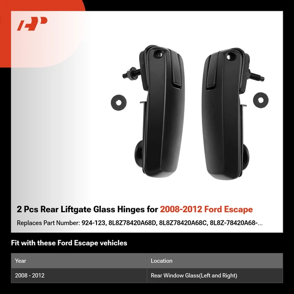 2 Pcs Rear Liftgate Glass Hinges for 2008-2012 Ford Escape