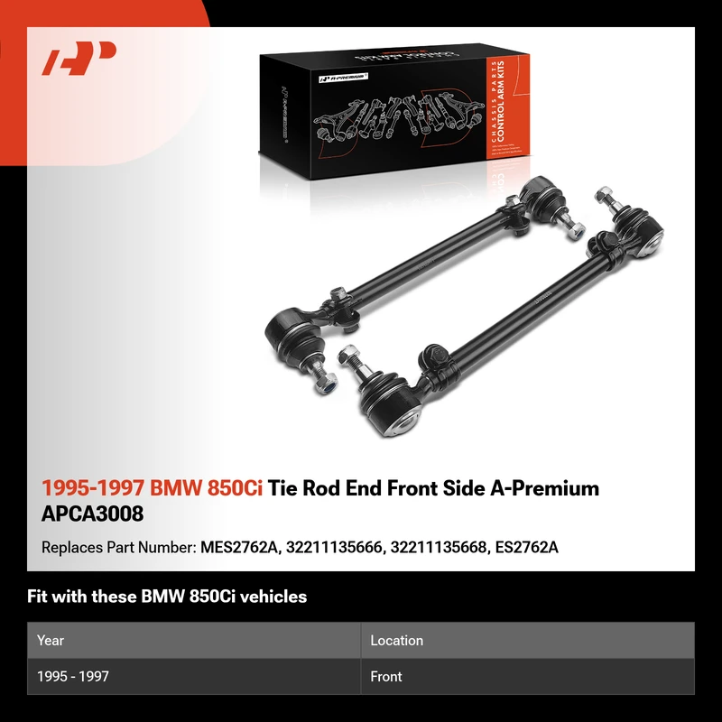 1995-1997 BMW 850Ci Tie Rod End Front Side A-Premium APCA3008