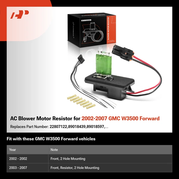 AC Blower Motor Resistor for 2002-2007 GMC W3500 Forward
