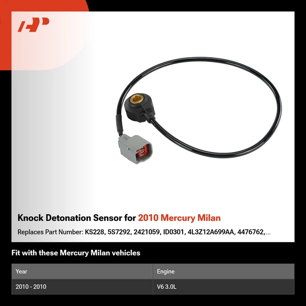Knock Detonation Sensor for 2010 Mercury Milan