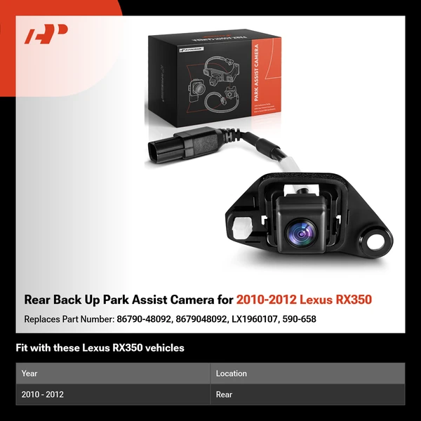 Rear Back Up Park Assist Camera for 2010-2012 Lexus RX350