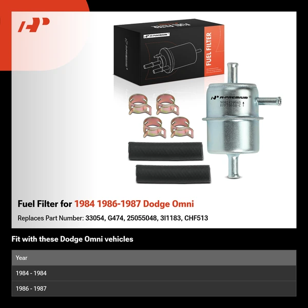 Fuel Filter for 1984 1986-1987 Dodge Omni