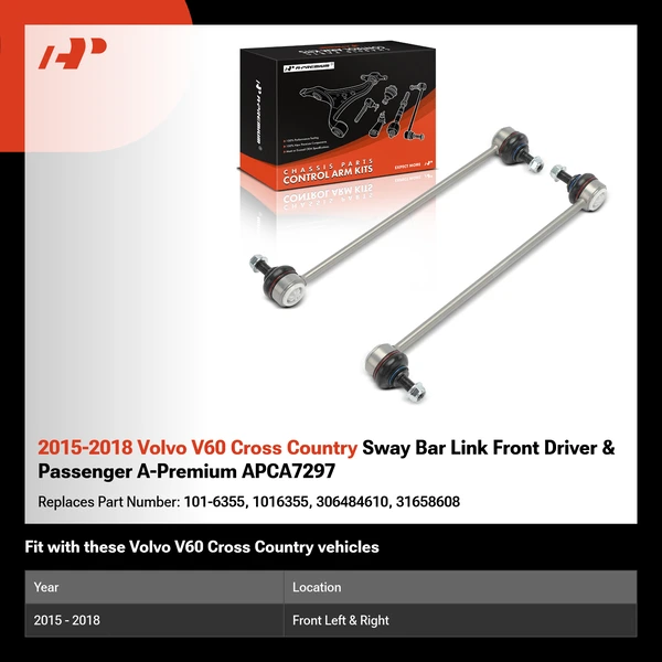 2015-2018 Volvo V60 Cross Country Sway Bar Link Front Driver & Passenger A-Premium APCA7297