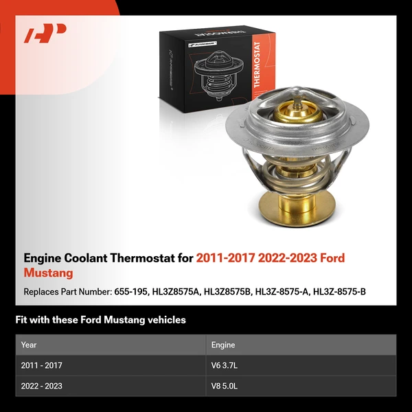 Engine Coolant Thermostat for 2011-2017 2022-2023 Ford Mustang