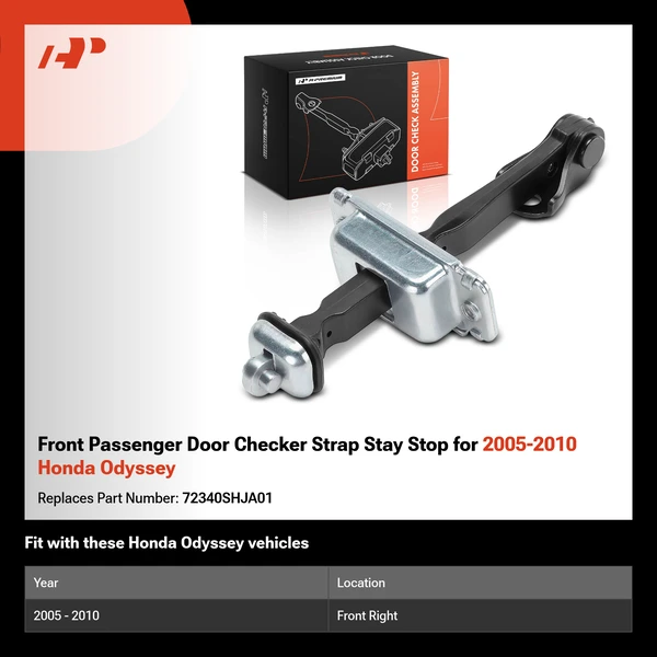 Front Passenger Door Checker Strap Stay Stop for 2005-2010 Honda Odyssey